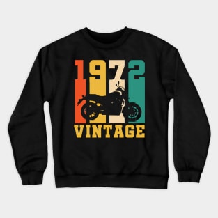 50 Years Old Gifts Vintage 1972 Motorcycle 50th Birthday Crewneck Sweatshirt